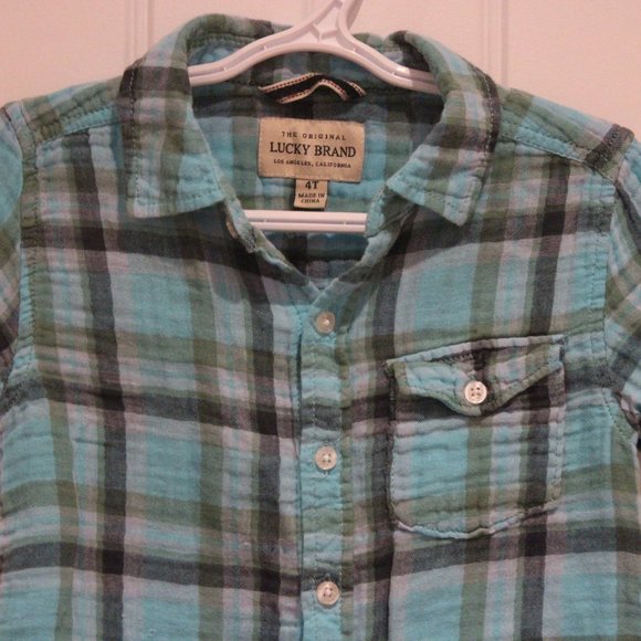 3/$25 🏷 Lucky Brand Plaid Size 4T - Picture 3 of 3